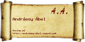 Andrássy Ábel névjegykártya