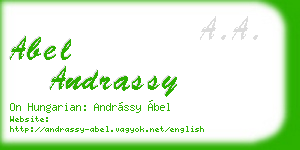 abel andrassy business card
